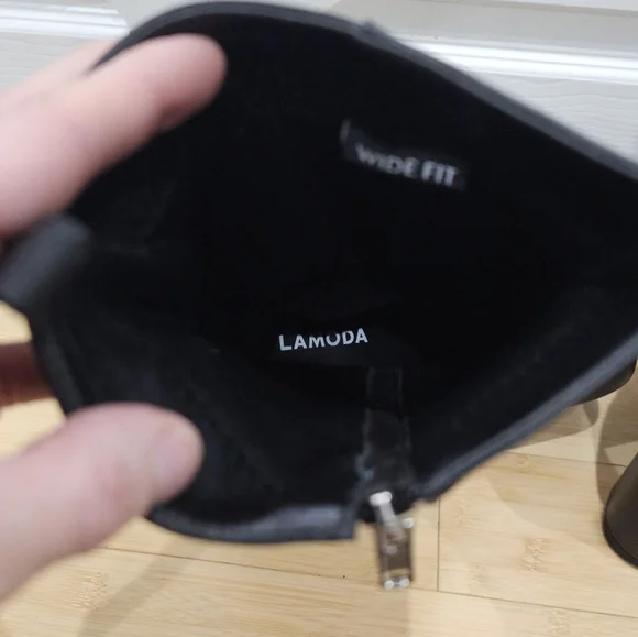 Dolls Kill Lamoda Going Under Goth Faux Leather Platform Black Wide Fit Boots 8 - Picture 12 of 15